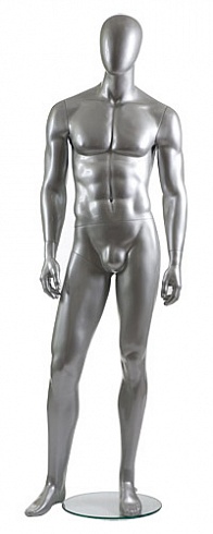 Манекен мужской / Glance 08 рост 186см. серебряный глянец