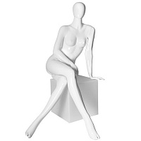 Манекен женский, сидячий / Glance 15 высота 123см белый глянец