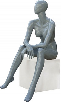Манекен женский, сидячий / Glance 09 высота 123см, серый глянец